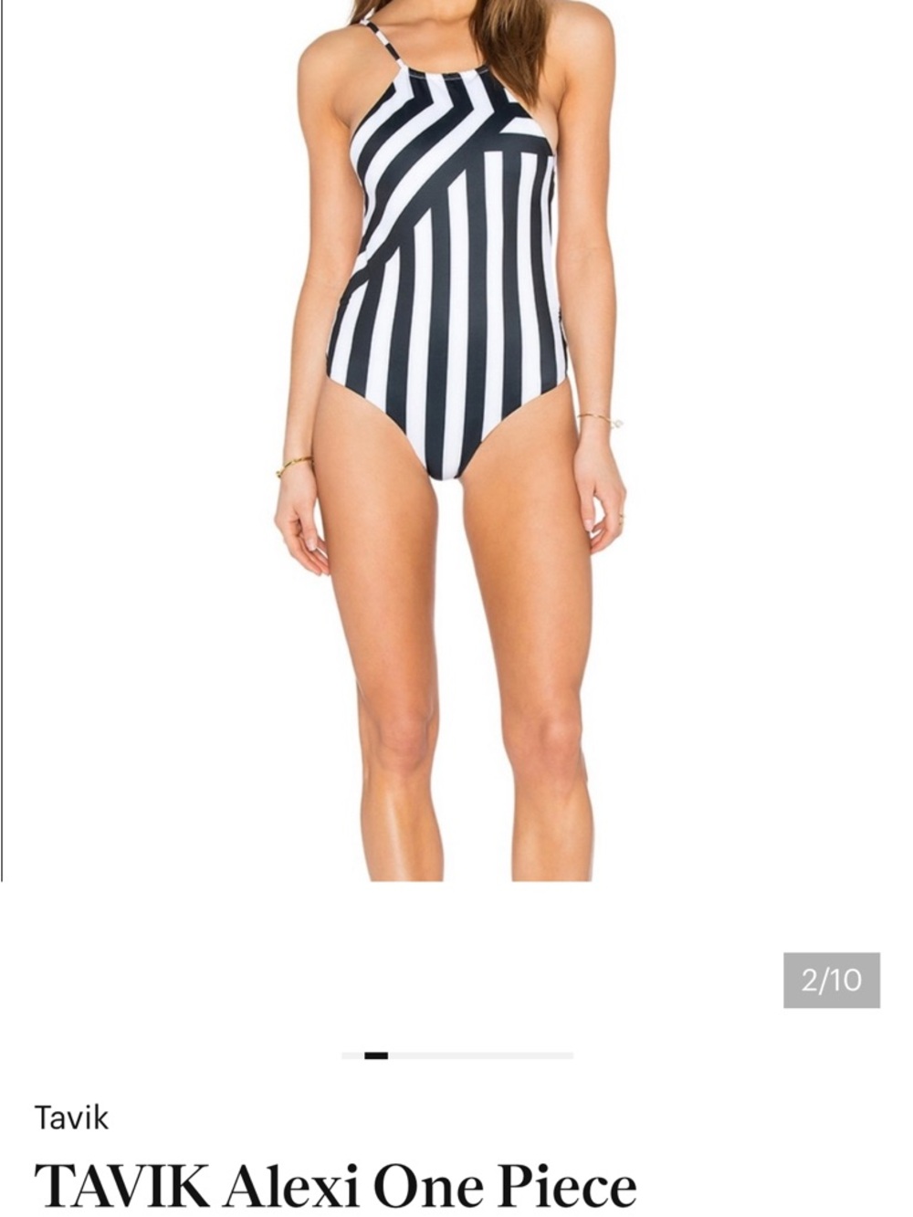 Tavik Black & White Striped One-Piece Swimsuit